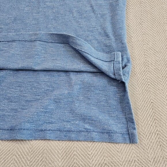 Polo by Ralph Lauren Two Button Henley Men's Size Medium Heathered Blue LS EUC - Picture 8 of 16